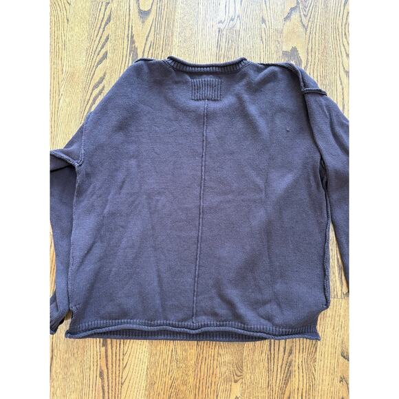 We The Free Free People Ella Roll Neck Knit Sweater Women's Brown L Oversized - Picture 8 of 8